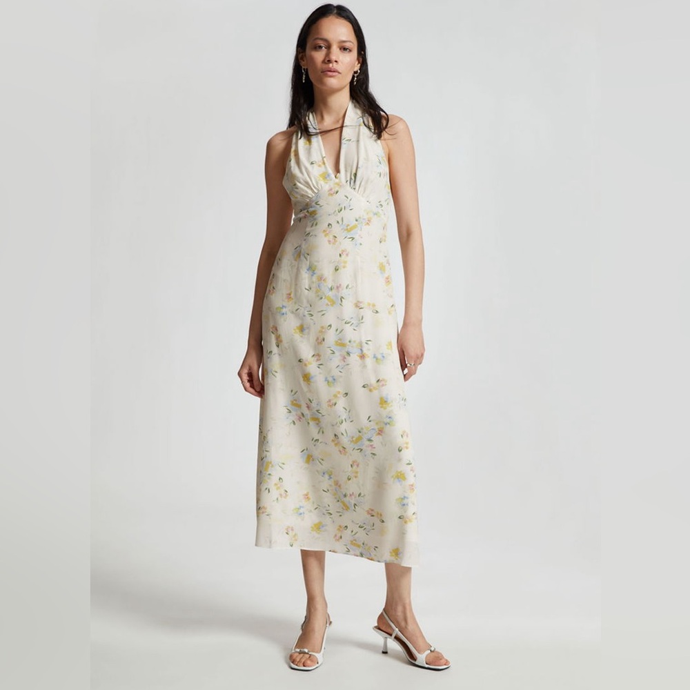 & Other Stories Floral Halter Dress